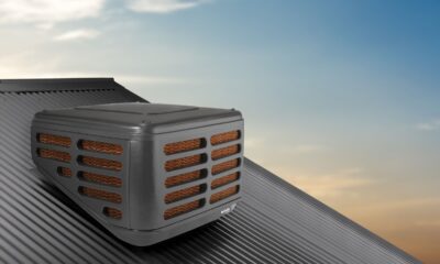 Modern Slim-line Evaporative Cooler Installed On A Roof