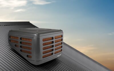 Modern Slim-line Evaporative Cooler Installed On A Roof
