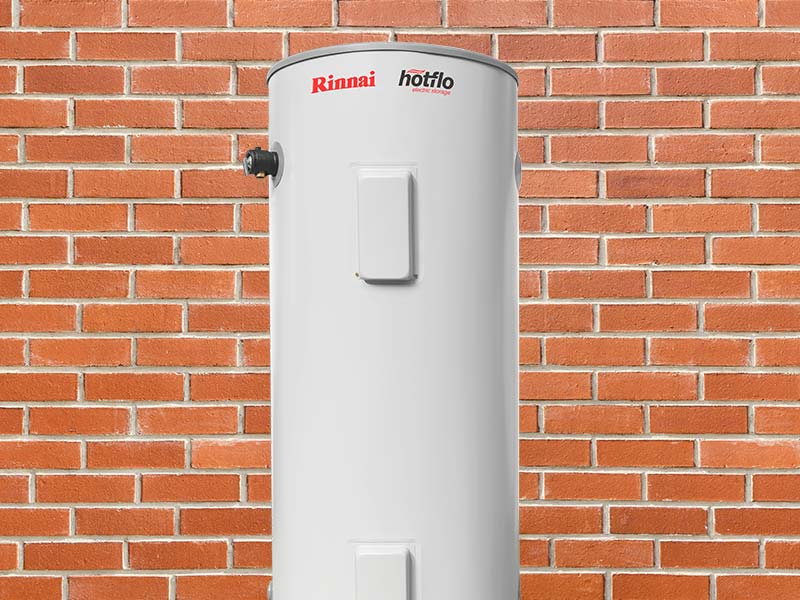 Rinnai Hotflow tank hot water system, can run on electricity or gas