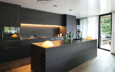 Kitchen With Square Ceiling Vents For Home Ducted, Air Conditioning System