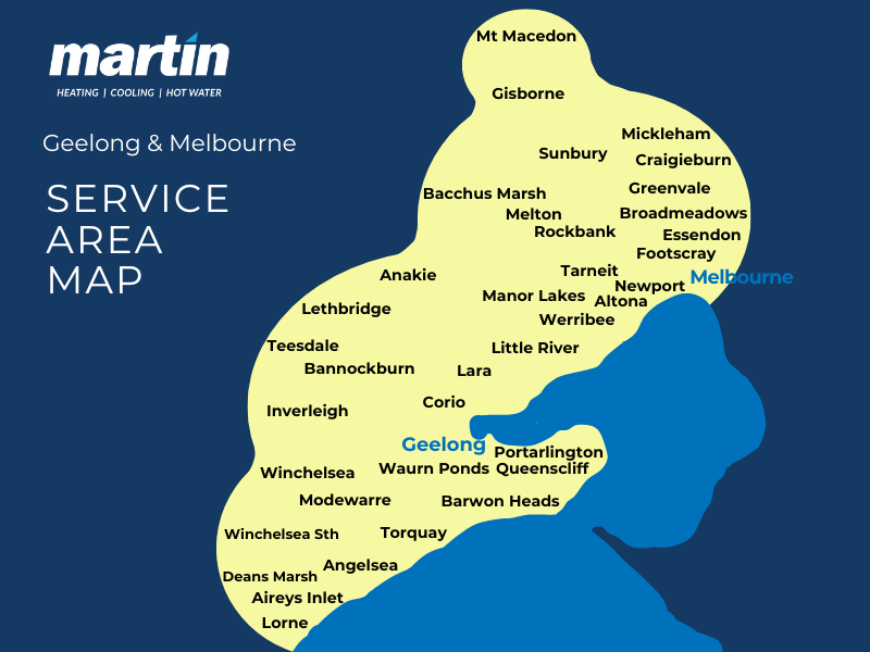 Geelong Melbourne service area map
