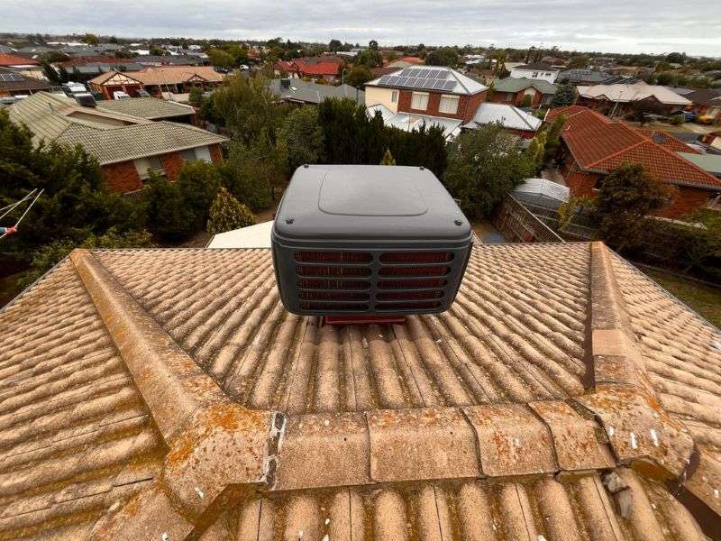 Brivis Evap Cooler Installed On A Tiled Roof