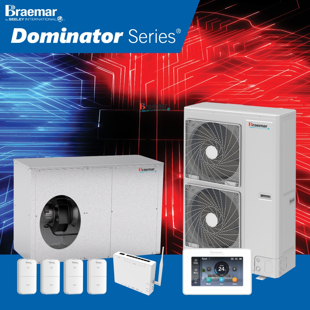 Braemar Dominator hybrid reverse cycle heating system with touchscreen